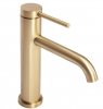 REA - Bateria Umywalkowa CLIF ZŁOTA SZCZOTKOWANA / GOLD BRUSH niska
